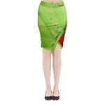 Red Heart Art Midi Wrap Pencil Skirt