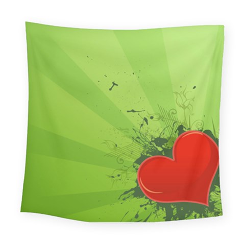 Red Heart Art Square Tapestry (Large) from ArtsNow.com