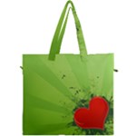 Red Heart Art Canvas Travel Bag