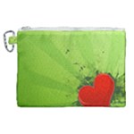 Red Heart Art Canvas Cosmetic Bag (XL)