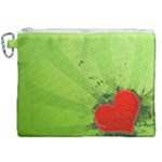 Red Heart Art Canvas Cosmetic Bag (XXL)