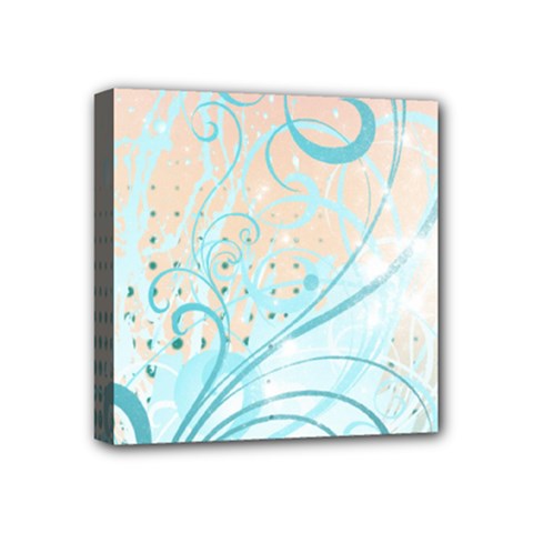 Pink Blue Pattern Mini Canvas 4  x 4  (Stretched) from ArtsNow.com
