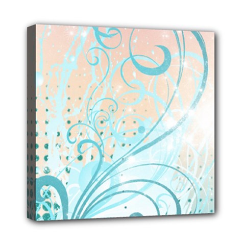 Pink Blue Pattern Mini Canvas 8  x 8  (Stretched) from ArtsNow.com