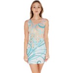 Pink Blue Pattern Bodycon Dress