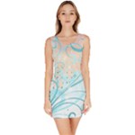 Pink Blue Pattern Bodycon Dress