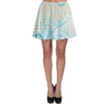 Pink Blue Pattern Skater Skirt