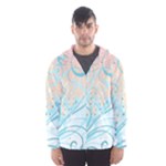 Pink Blue Pattern Men s Hooded Windbreaker