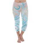 Pink Blue Pattern Capri Winter Leggings 