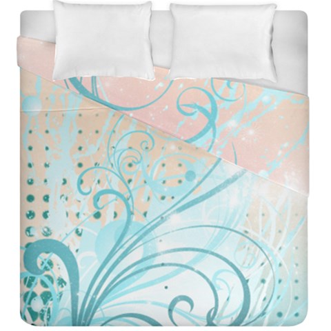 Pink Blue Pattern Duvet Cover Double Side (King Size) from ArtsNow.com