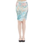 Pink Blue Pattern Midi Wrap Pencil Skirt