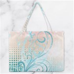 Pink Blue Pattern Zipper Medium Tote Bag