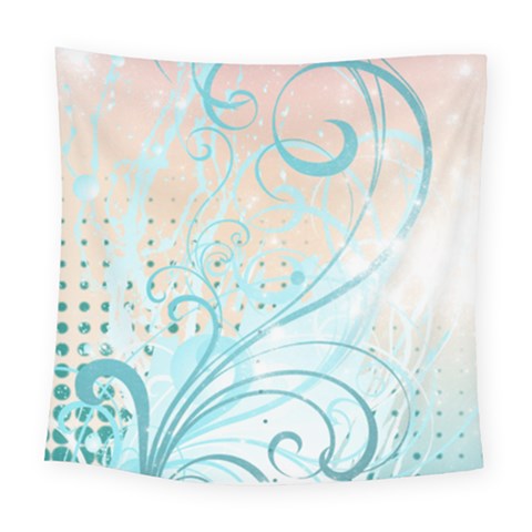 Pink Blue Pattern Square Tapestry (Large) from ArtsNow.com
