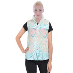 Pink Blue Pattern Women s Button Up Vest from ArtsNow.com