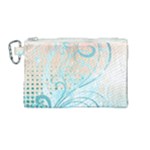 Pink Blue Pattern Canvas Cosmetic Bag (Medium)