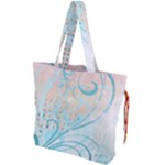 Pink Blue Pattern Drawstring Tote Bag