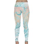 Pink Blue Pattern Lightweight Velour Classic Yoga Leggings