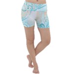 Pink Blue Pattern Lightweight Velour Yoga Shorts