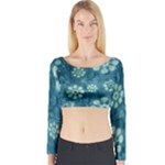 Snow Flake Art Long Sleeve Crop Top