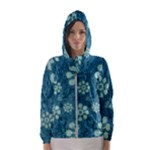 Snow Flake Art Women s Hooded Windbreaker