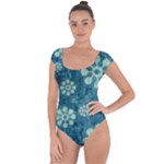 Snow Flake Art Short Sleeve Leotard 