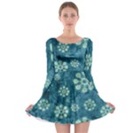 Snow Flake Art Long Sleeve Skater Dress