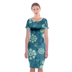 Classic Short Sleeve Midi Dress Front Classic Short Sleeve Midi Dress Front