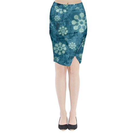 Snow Flake Art Midi Wrap Pencil Skirt from ArtsNow.com