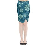 Snow Flake Art Midi Wrap Pencil Skirt