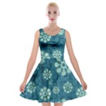 Snow Flake Art Velvet Skater Dress