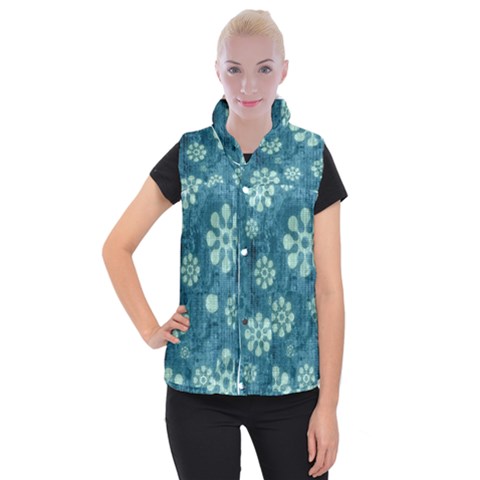 Snow Flake Art Women s Button Up Vest from ArtsNow.com