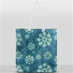 Snow Flake Art Full Print Rope Handle Tote (Large)