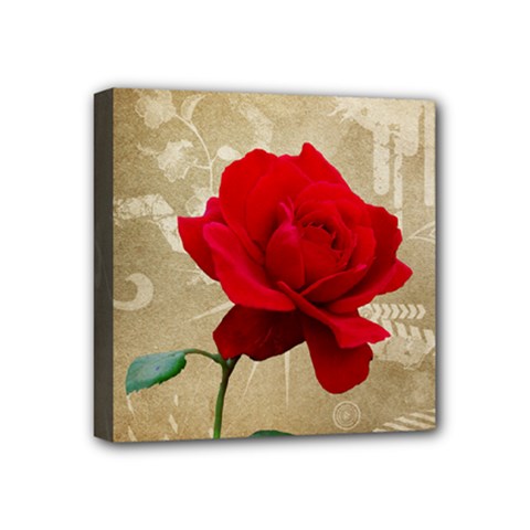 Red Rose Art Mini Canvas 4  x 4  (Stretched) from ArtsNow.com