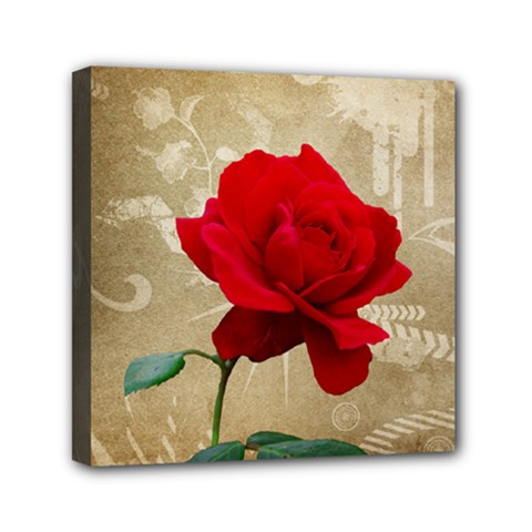 Red Rose Art Mini Canvas 6  x 6  (Stretched) from ArtsNow.com