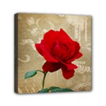 Red Rose Art Mini Canvas 6  x 6  (Stretched)