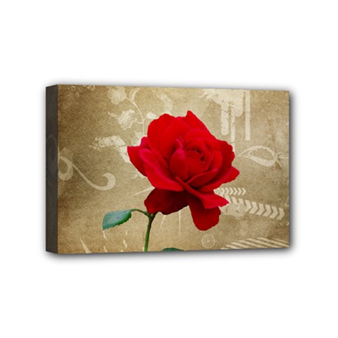 Red Rose Art Mini Canvas 6  x 4  (Stretched) from ArtsNow.com