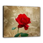 Red Rose Art Canvas 20  x 16  (Stretched)