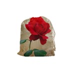 Red Rose Art Drawstring Pouch (Medium)