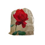 Red Rose Art Drawstring Pouch (Large)