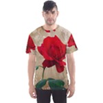 Red Rose Art Men s Sports Mesh Tee