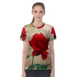 Red Rose Art Women s Sport Mesh Tee