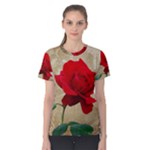 Red Rose Art Women s Cotton Tee