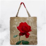 Red Rose Art Grocery Tote Bag