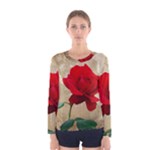 Red Rose Art Women s Long Sleeve Tee