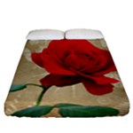 Red Rose Art Fitted Sheet (Queen Size)