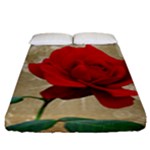 Red Rose Art Fitted Sheet (King Size)