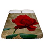 Red Rose Art Fitted Sheet (California King Size)