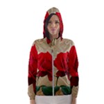 Red Rose Art Women s Hooded Windbreaker