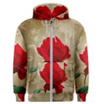 Red Rose Art Men s Zipper Hoodie