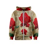 Red Rose Art Kids  Zipper Hoodie