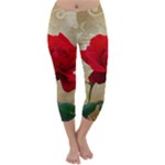 Red Rose Art Capri Winter Leggings 